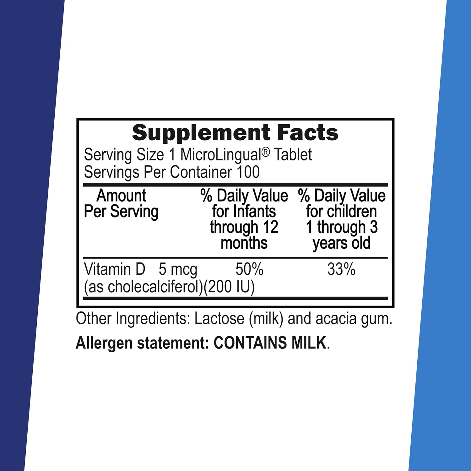 Superior Source Baby Vitamin D3 - Immune Support Supplement - Supports Healthy Bones & Teeth - Non-GMO & Gluten-Free - 100 MicroLingual Instant Dissolve Tablets