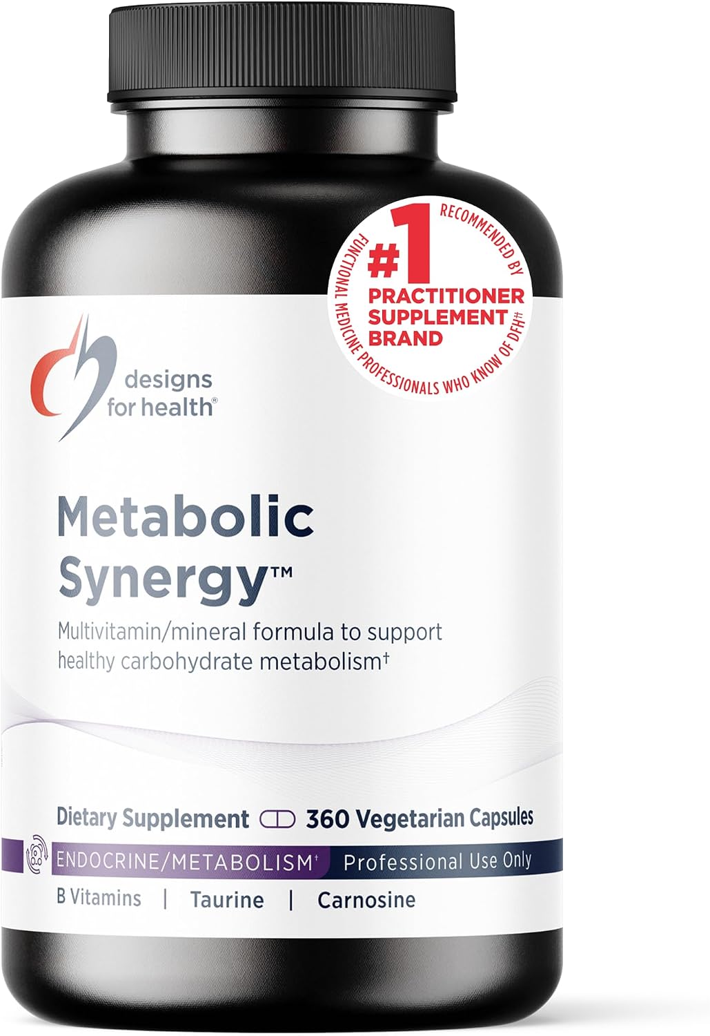Designs for Health Metabolic Synergy – Multivitamin and Mineral Supplement with Chromium, Zinc, Selenium, R-Lipoic Acid, Vitamins + More (360 Capsules)