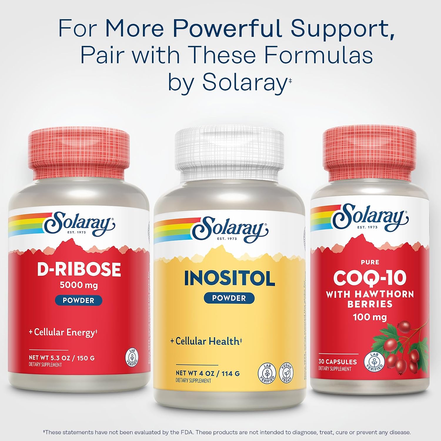 SOLARAY Pure Inositol Powder - Vegan, Lab Verified, 113 g (4 oz) – 163 Servings