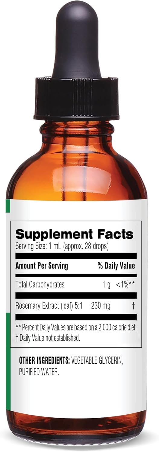 Botanic Choice Rosemary Leaf Liquid Extract – Alcohol Free, Gluten Free – Fast Acting Supplement Drops – 30 ml