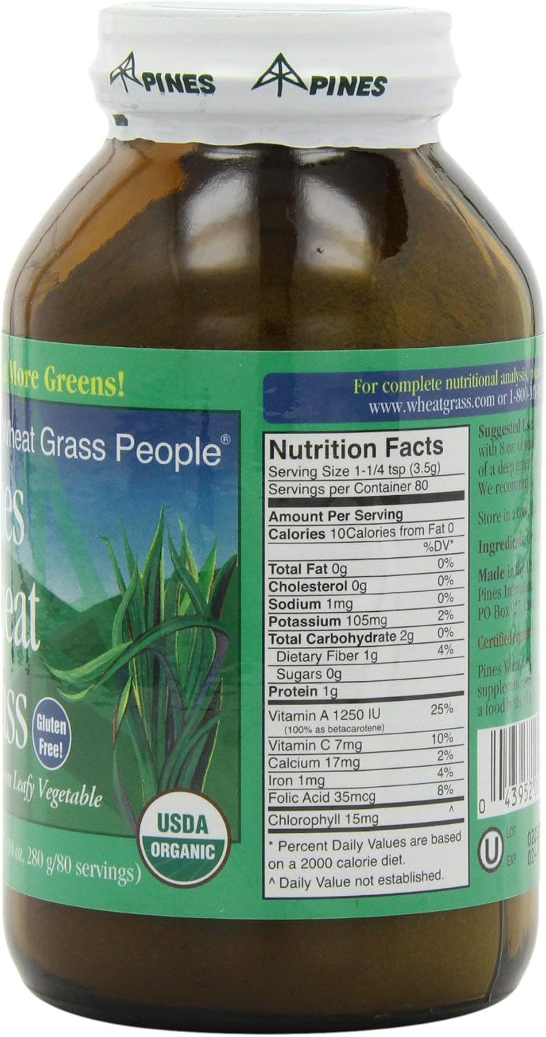 Pines International Wheat Grass Powder - Organic, 283 g