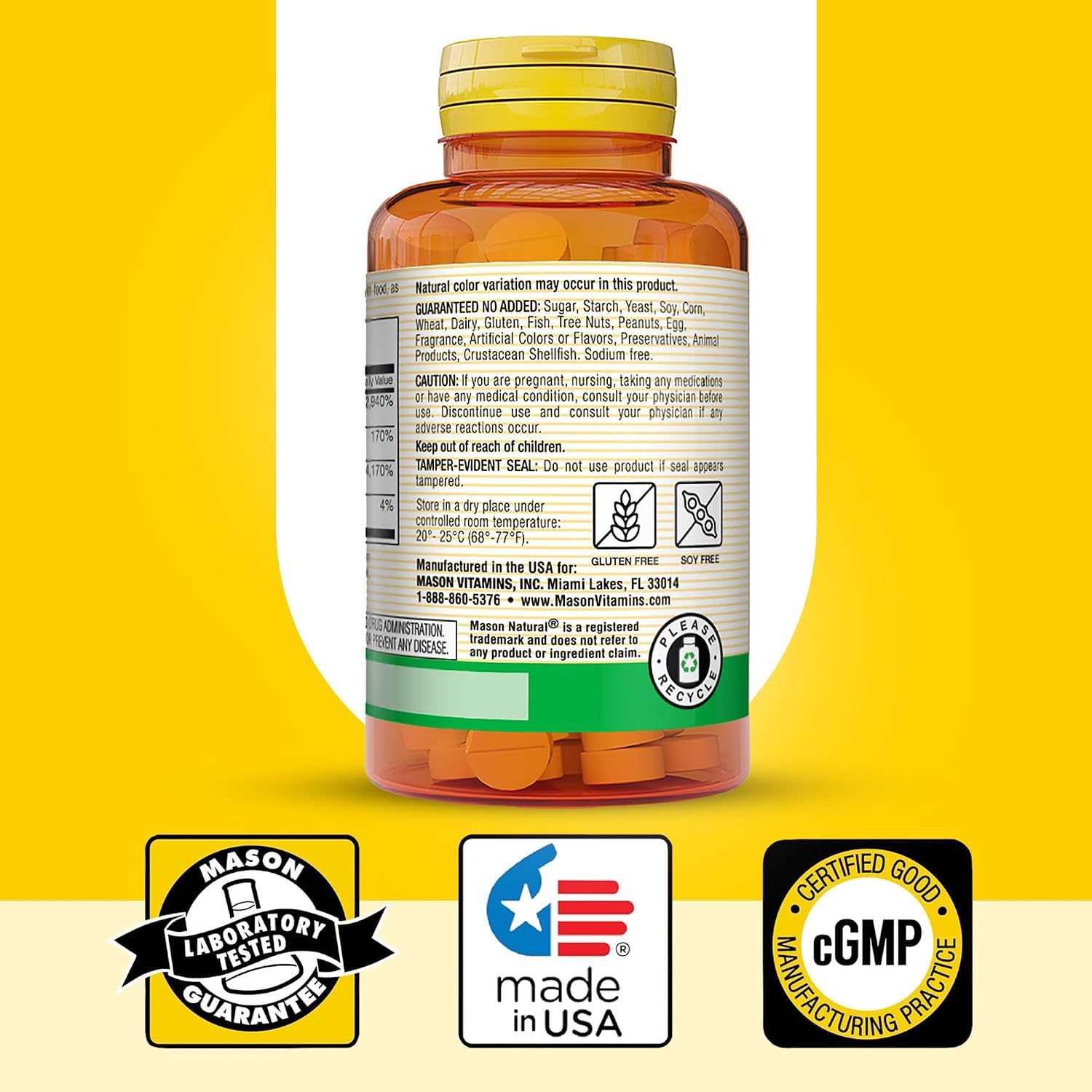 Mason Natural Vitamin B12 1000 mcg Quick Dissolve Tablets, 300-Day Supply (3 Pack)