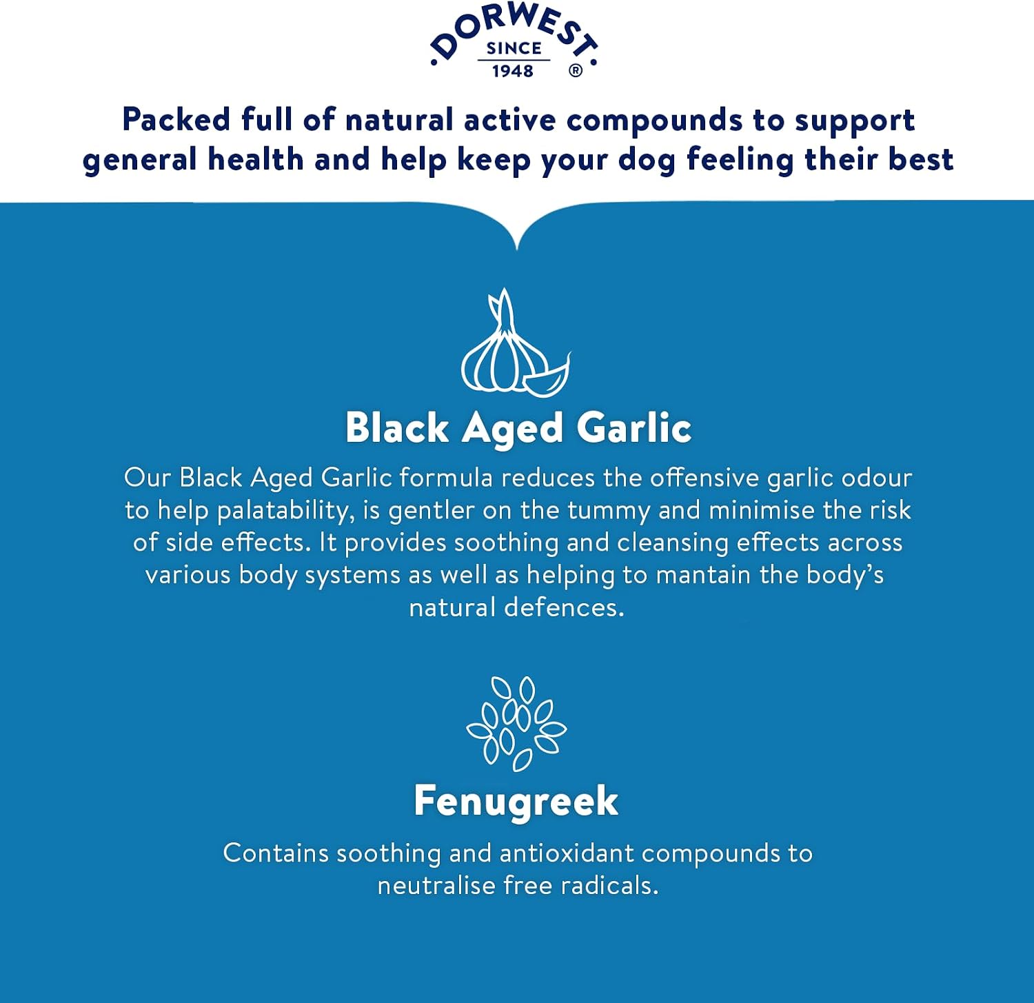 Dorwest Herbs Garlic And Fenugreek Tablets For Dogs And Cats 500 Tablets