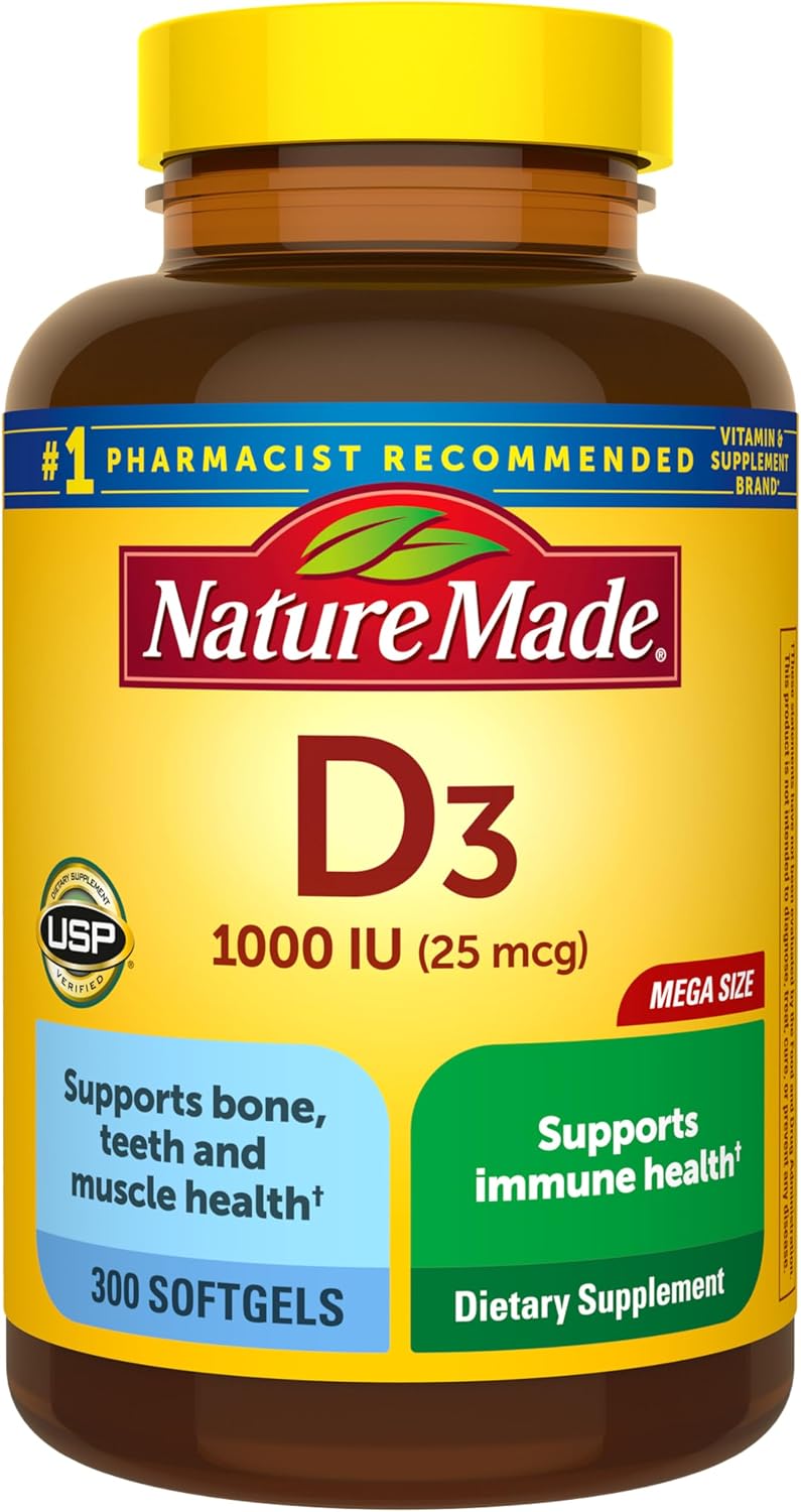 Nature Made Vitamin D3 1000 IU (25 mcg) - 300 Softgels