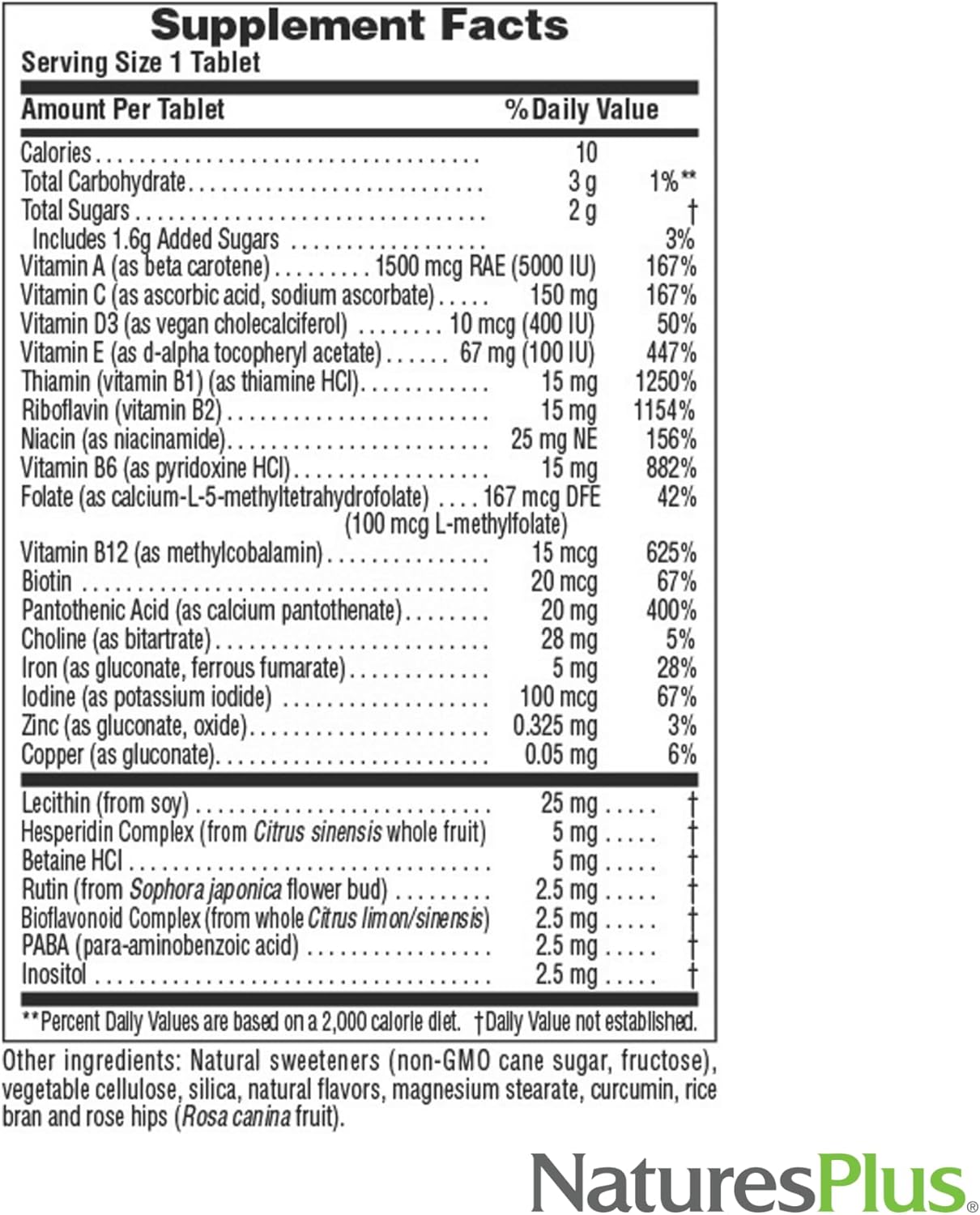 Nature's Plus Adult's Chewable Multivitamin & Mineral, Pineapple Flavour - 90 Tablets