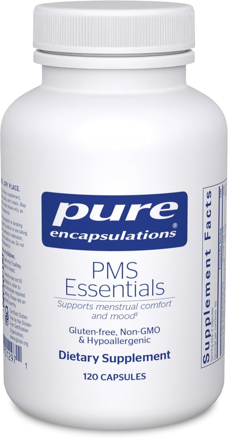 Pure Encapsulations PMS Essentials - Hypoallergenic Formula for Menstrual Relief, Fatigue, and Cravings (120 Capsules)