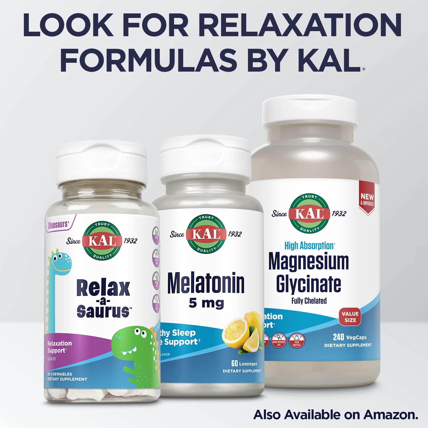 KAL GABA Supplement for Relaxation and Stress Relief - 90 Tablets