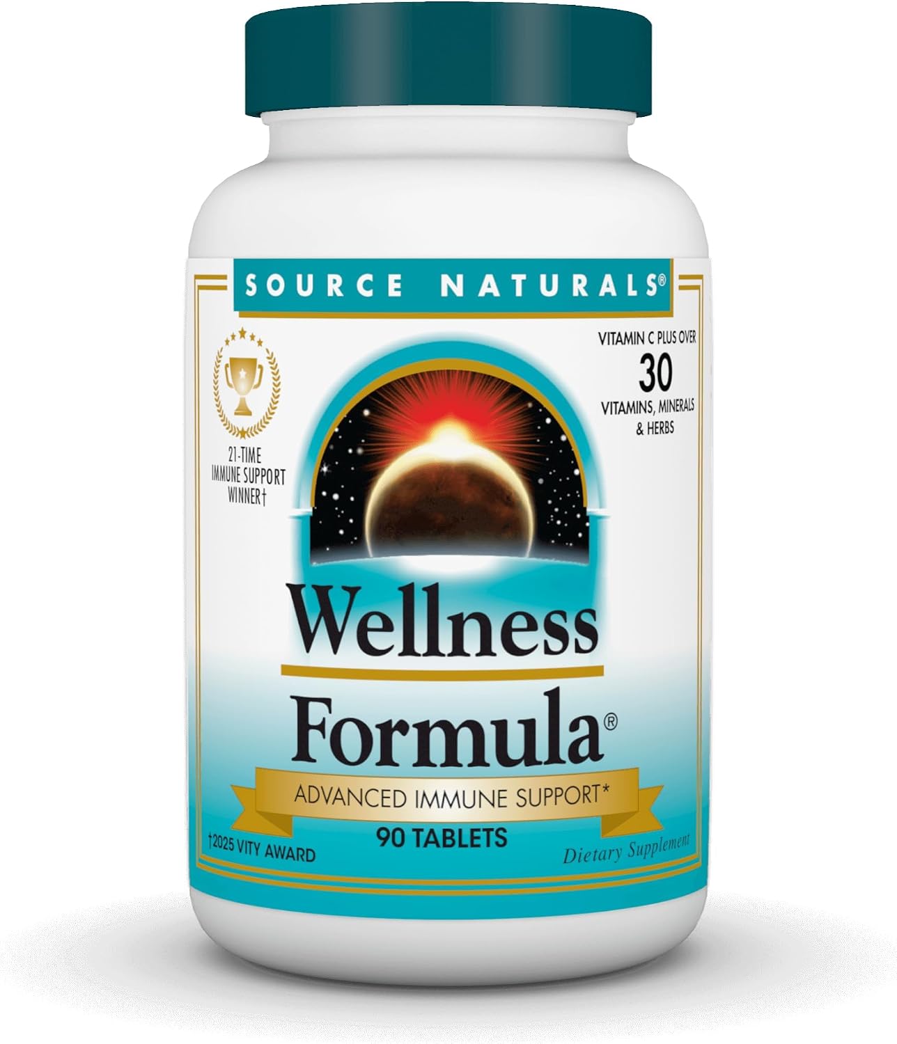 Source Naturals Wellness Formula Bio-Aligned Vitamins & Herbal Defense - Immune Support Supplement - 90 Tablets
