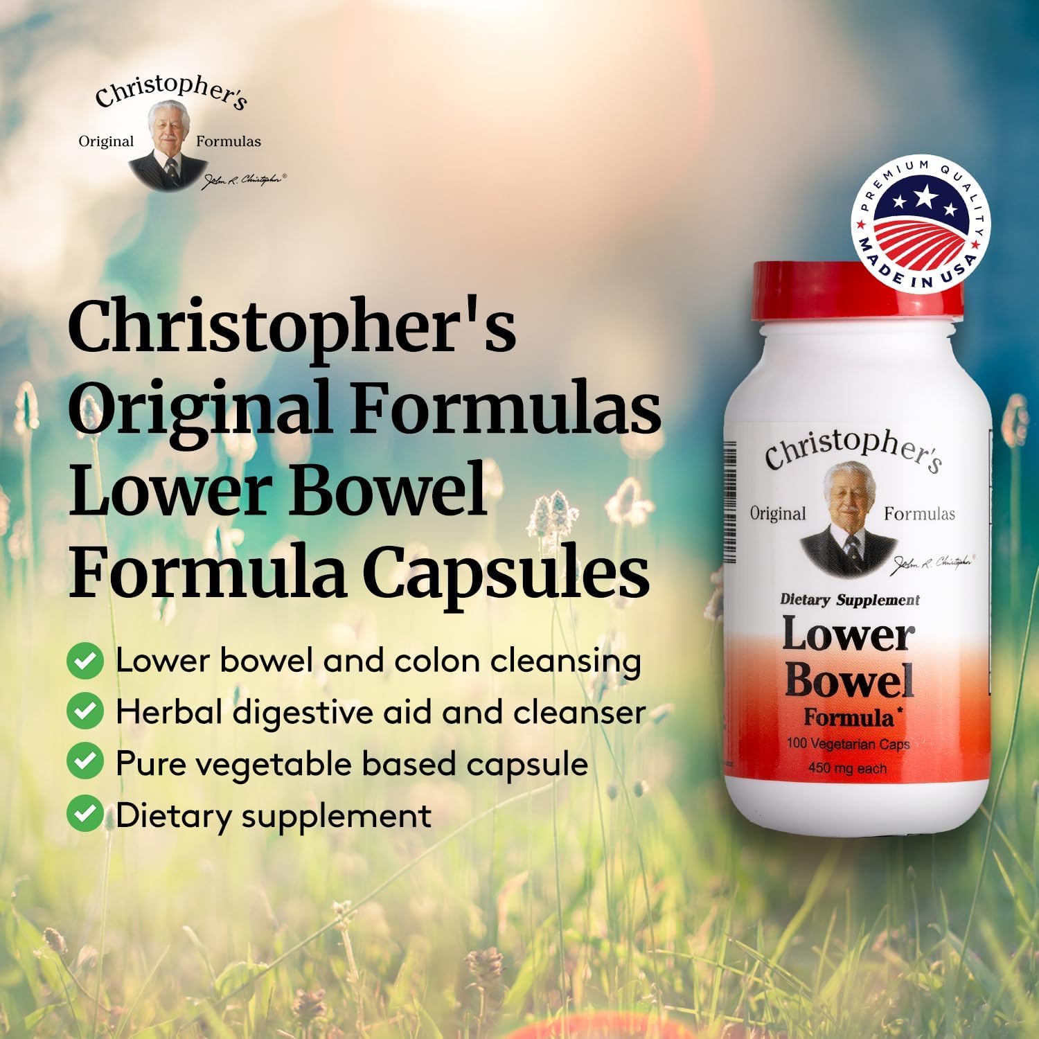 Christopher's Original Formulas Lower Bowel Formula, 100 Vegan Capsules