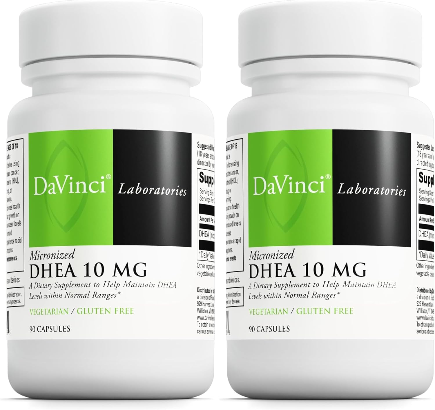 DAVINCI Labs Micronized DHEA 10mg – Support for Healthy Aging, Hormonal Balance, Brain Health & Thyroid Function – Vegetarian, Gluten-Free – 90 Capsules