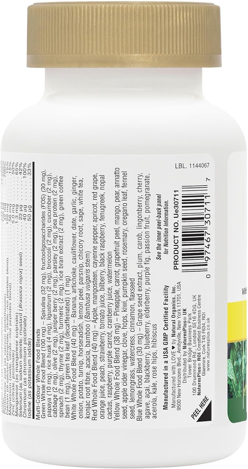 NaturesPlus Source of Life GOLD Multivitamin - 180 Mini-Tablets - With Vitamins D3, B12 & K2 - Blood, Bone & Immune Support - Vegetarian & Gluten Free