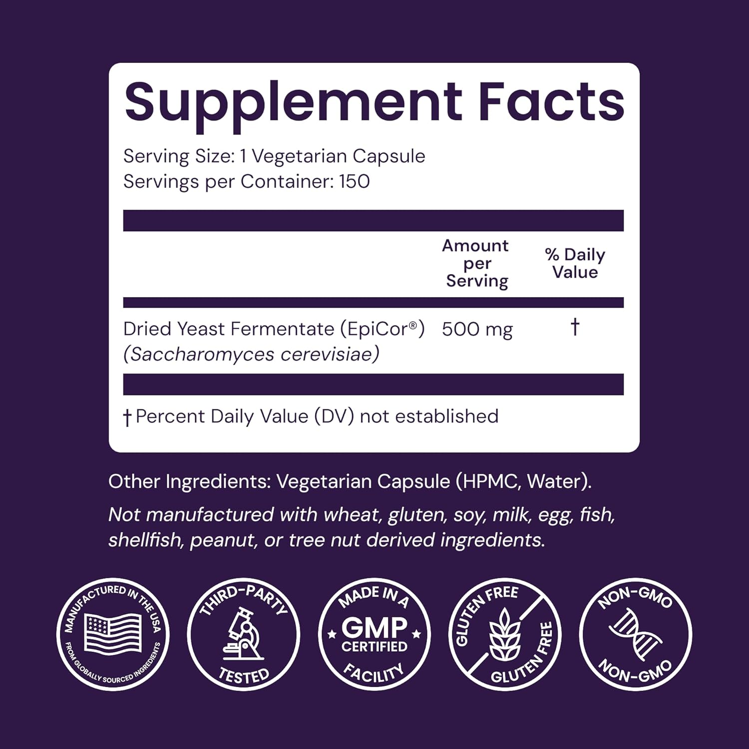Healthy Origins EpiCor 500 mg, 150 Veggie Capsules