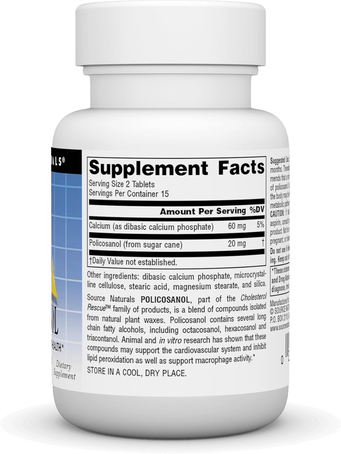 Source Naturals Policosanol 10 mg Tablets, 30 Count