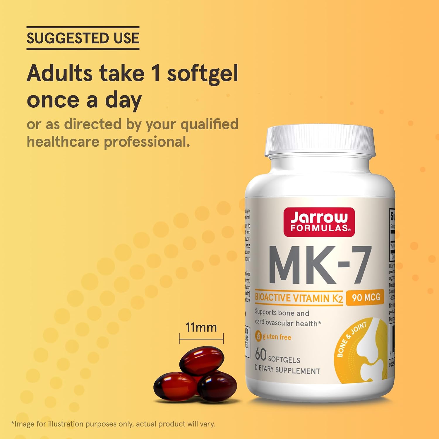 Jarrow Formulas MK-7 90 mcg – Bioactive Vitamin K2 Supplement for Bone & Cardiovascular Health