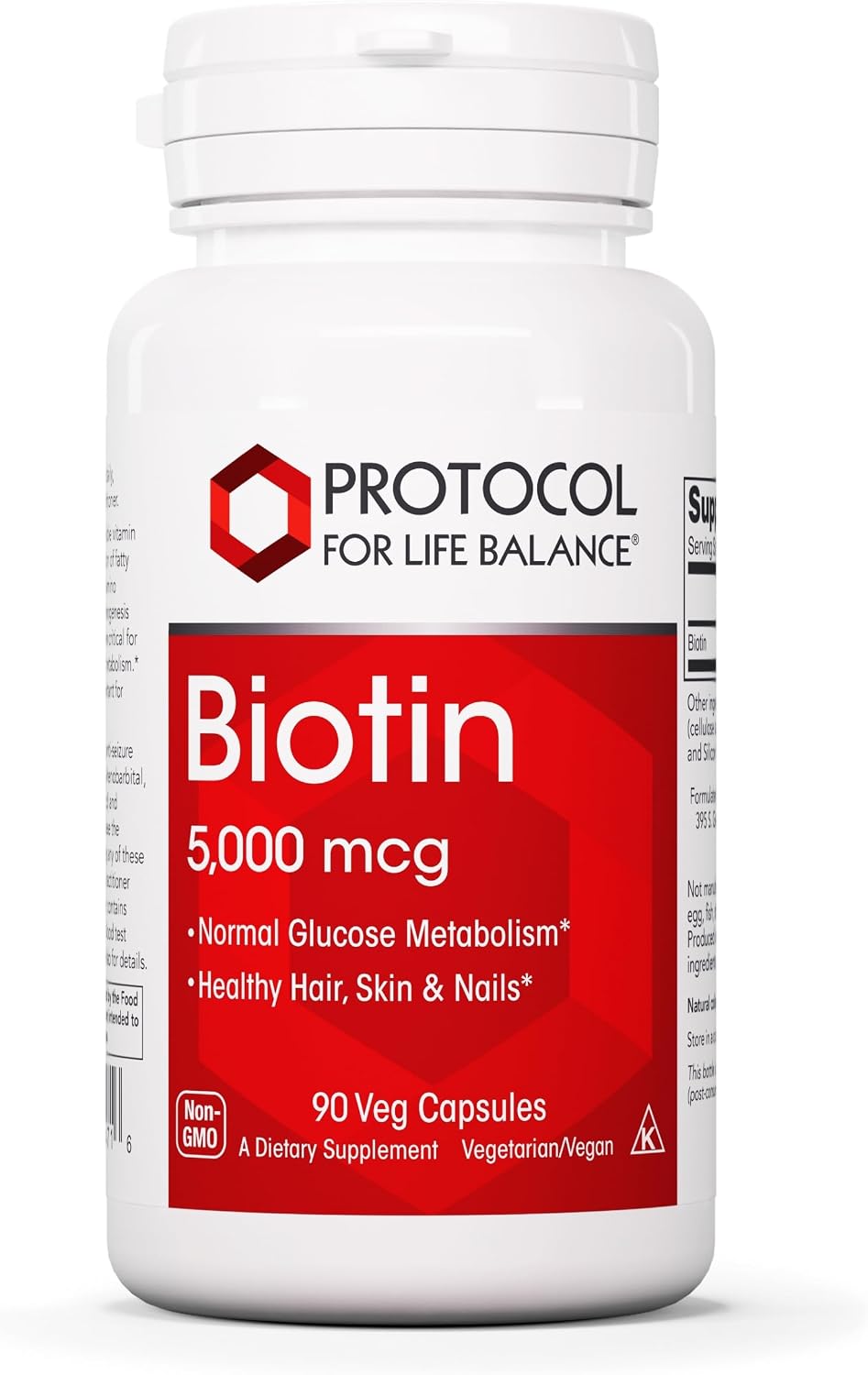 Protocol for Life Balance Biotin 5,000mcg – 90 Vegan Capsules (Canada)