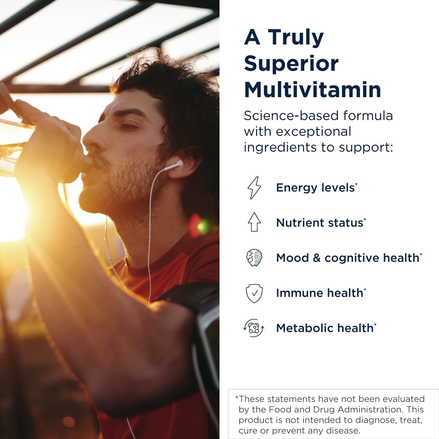 Designs for Health Methylated Multivitamin - Twice Daily Supplement with Methylated B12 and Folate, Without Iron (60 Capsules)