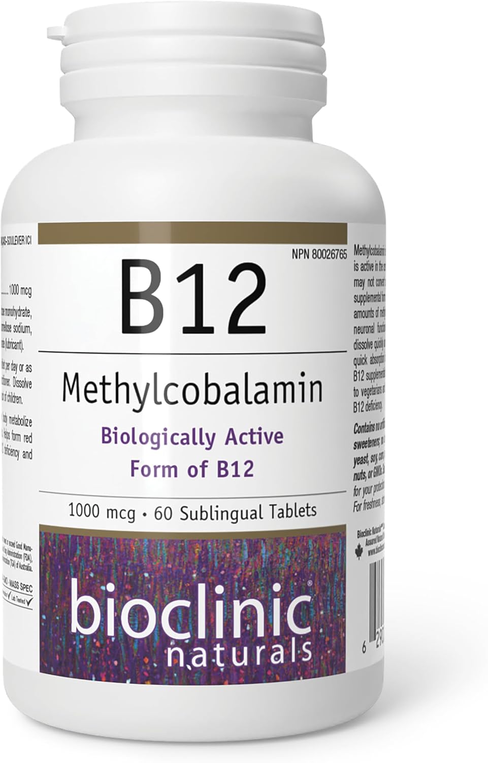 Bioclinic Naturals - B12 Methylcobalamin 1000 mcg 60 loz - görsel 1
