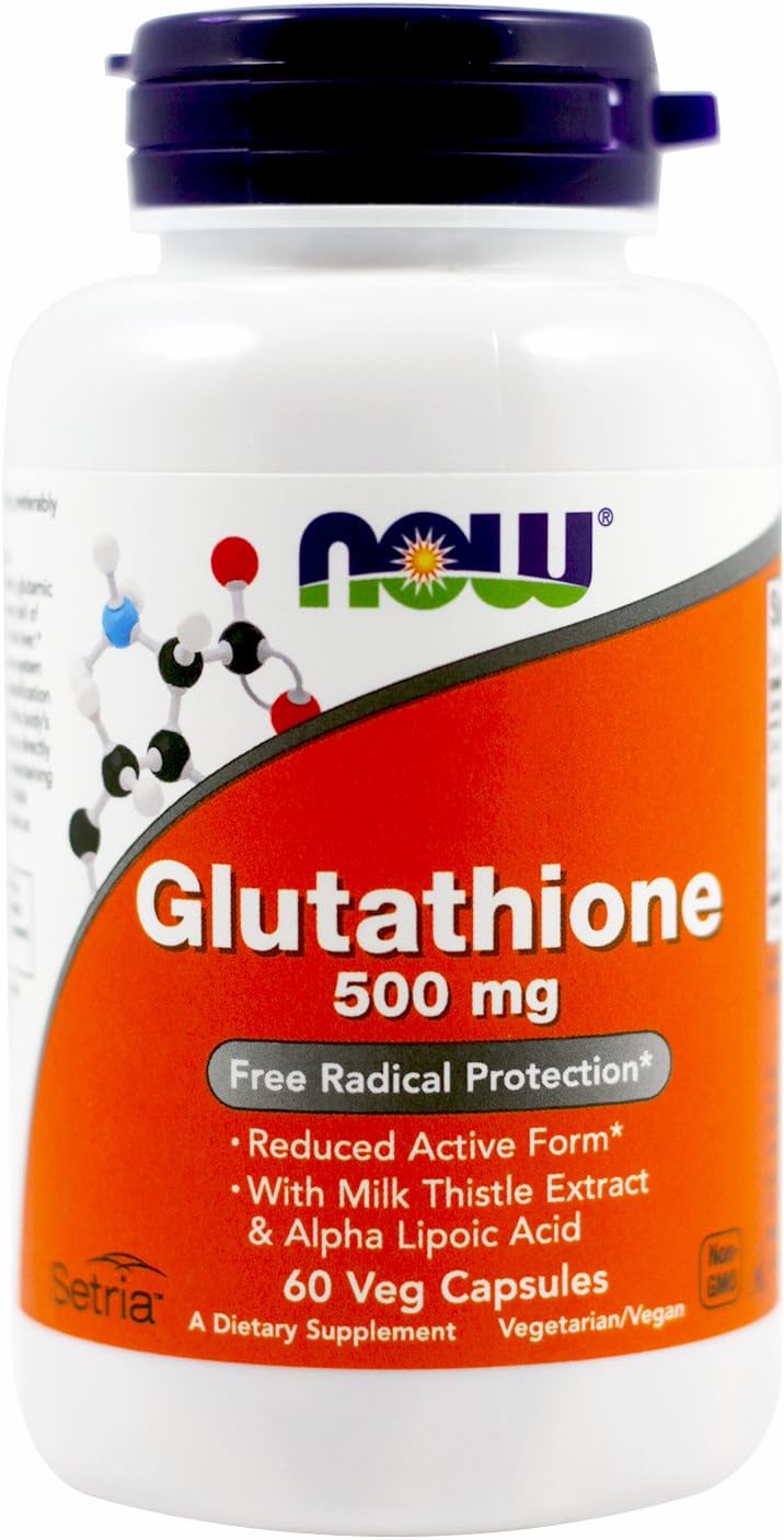 Now Foods Glutathione 500 mg, 60 Vcaps (2-Pack)