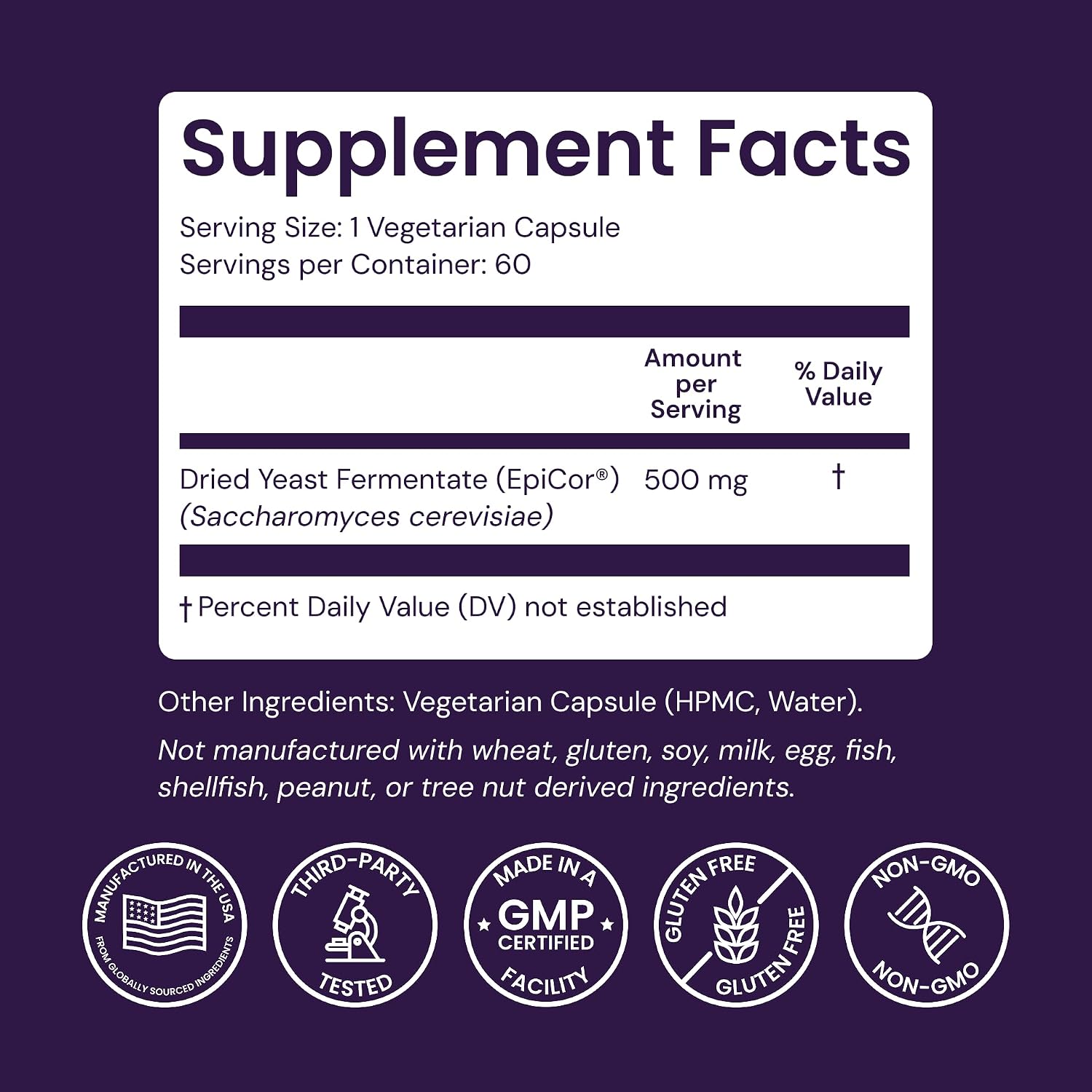 Healthy Origins EpiCor 500 mg, 60 Veggie Capsules