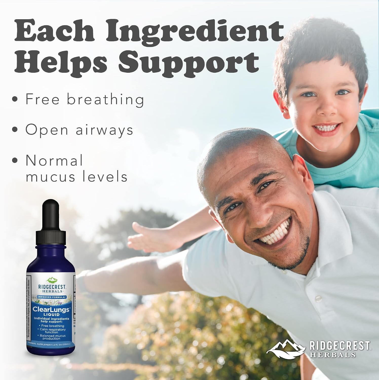 Ridgecrest Herbals ClearLungs Liquid Herbal Supplement, Orange Flavour, 2 fl oz (59 mL)