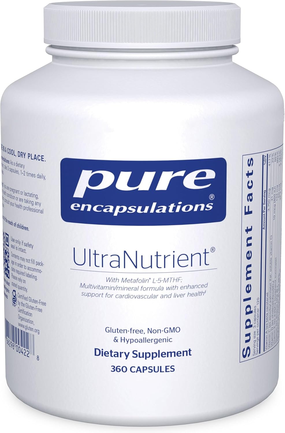 Pure Encapsulations UltraNutrient – Minerals & Multivitamins – Supports Liver & Heart Health – with Vitamin C, CoQ10 – Non-GMO & Gluten-Free – 180 Capsules