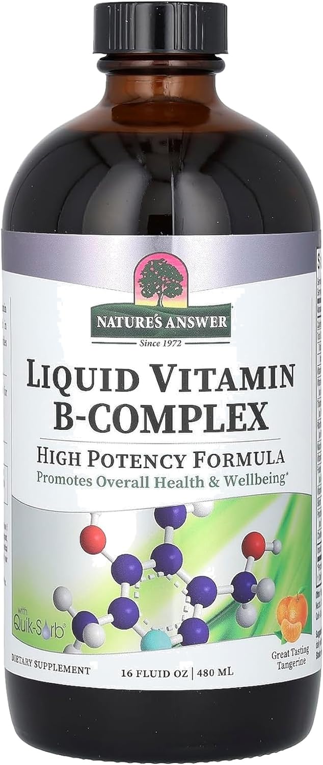 Nature's Answer Liquid Vitamin B-Complex, All-Natural Tangerine Flavour, 16 fl oz (473 mL)