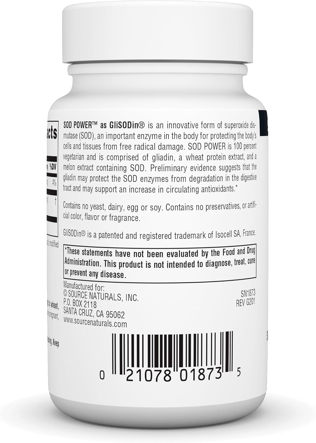 Source Naturals SOD Power - GliSodin Superoxide Dismutase 250 mg - 60 Tablets