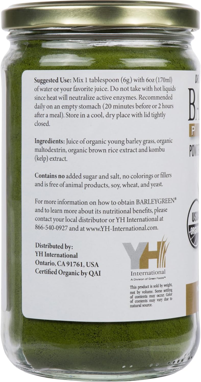Dr. Hagiwara's Original Premium Barley Grass Juice Powder with Kelp - Organic, 240 g (8.5 oz)