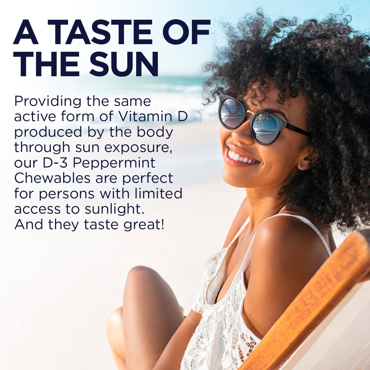 KAL Vitamin D-3 1000 IU Chewable Tablets - Peppermint Flavour - 200 Count