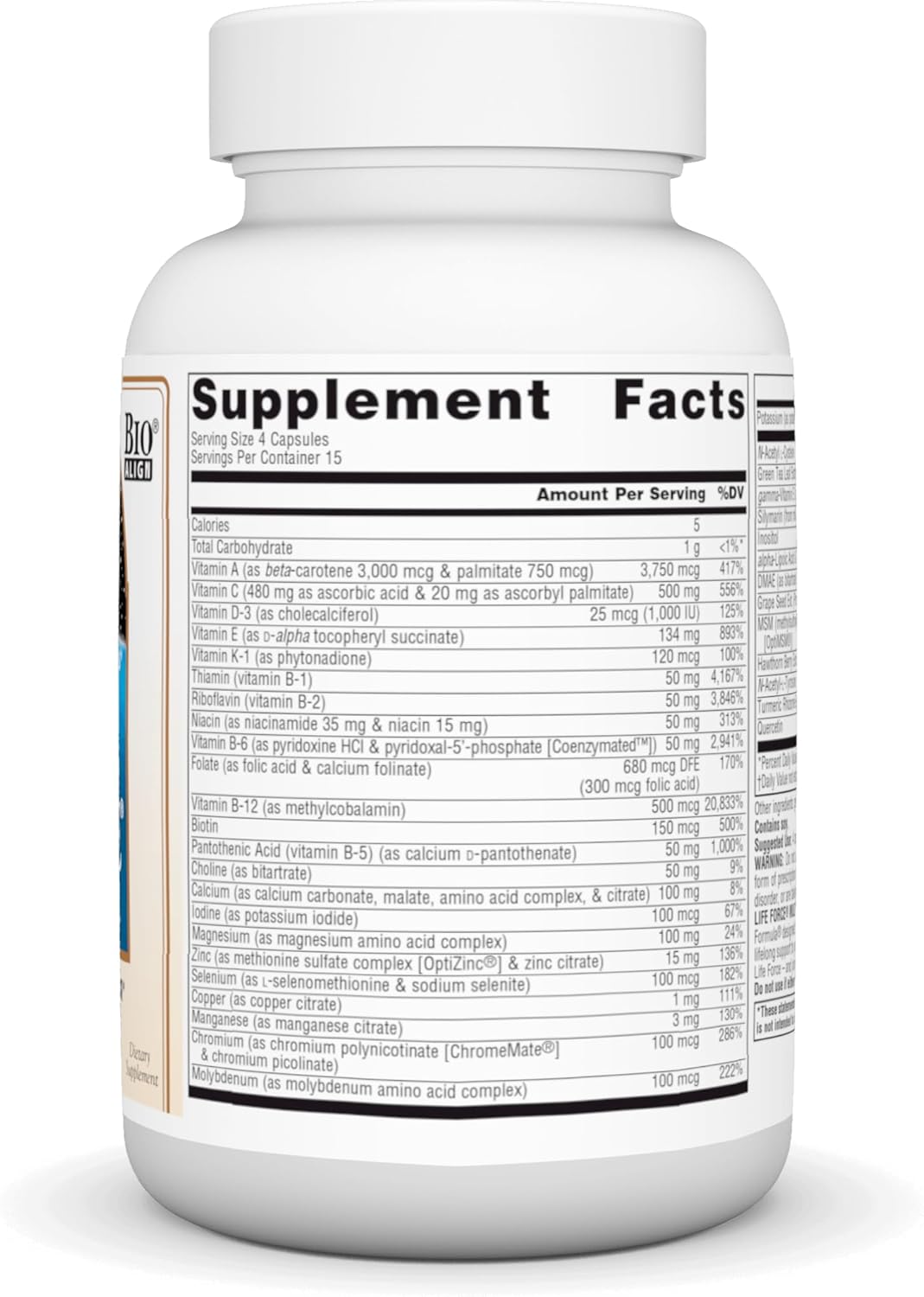 Source Naturals Life Force Multiple No Iron Daily Multivitamin – 60 Capsules