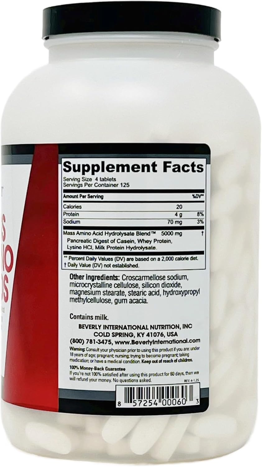 Beverly International Mass Amino Acids – 500 Tablets - görsel 3