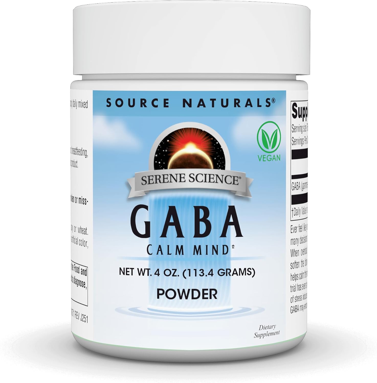 Source Naturals Serene Science GABA – Calm Mind – 750 mg – 227 g Powder