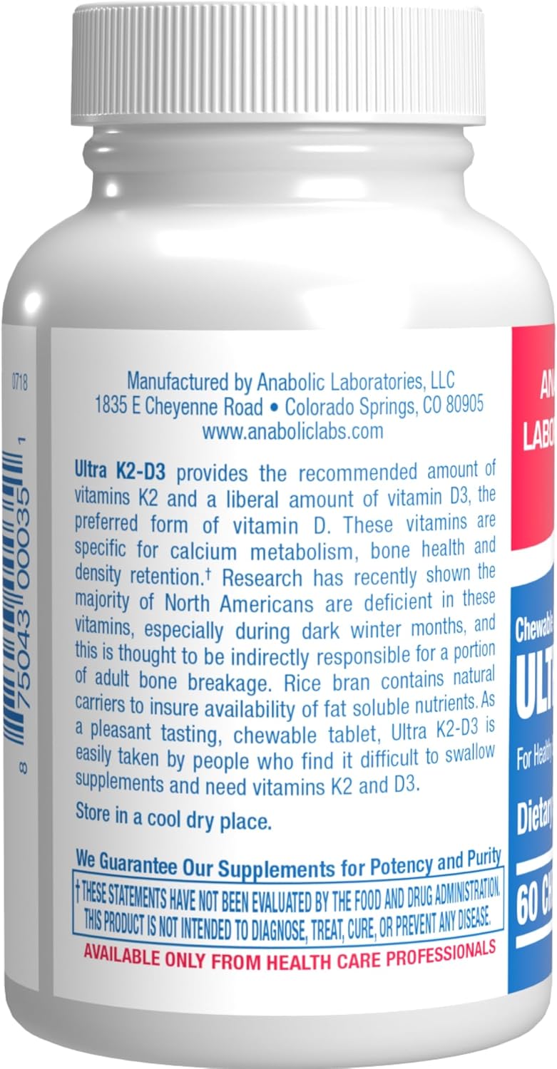 Chewable Vitamin D3 & K2 Supplement - 2000 IU D3 with 80 mcg K2 MK-7 for Bone, Teeth, Mood & Immune Support - Vegetarian, Cinnamon Flavour (60-Day Supply)
