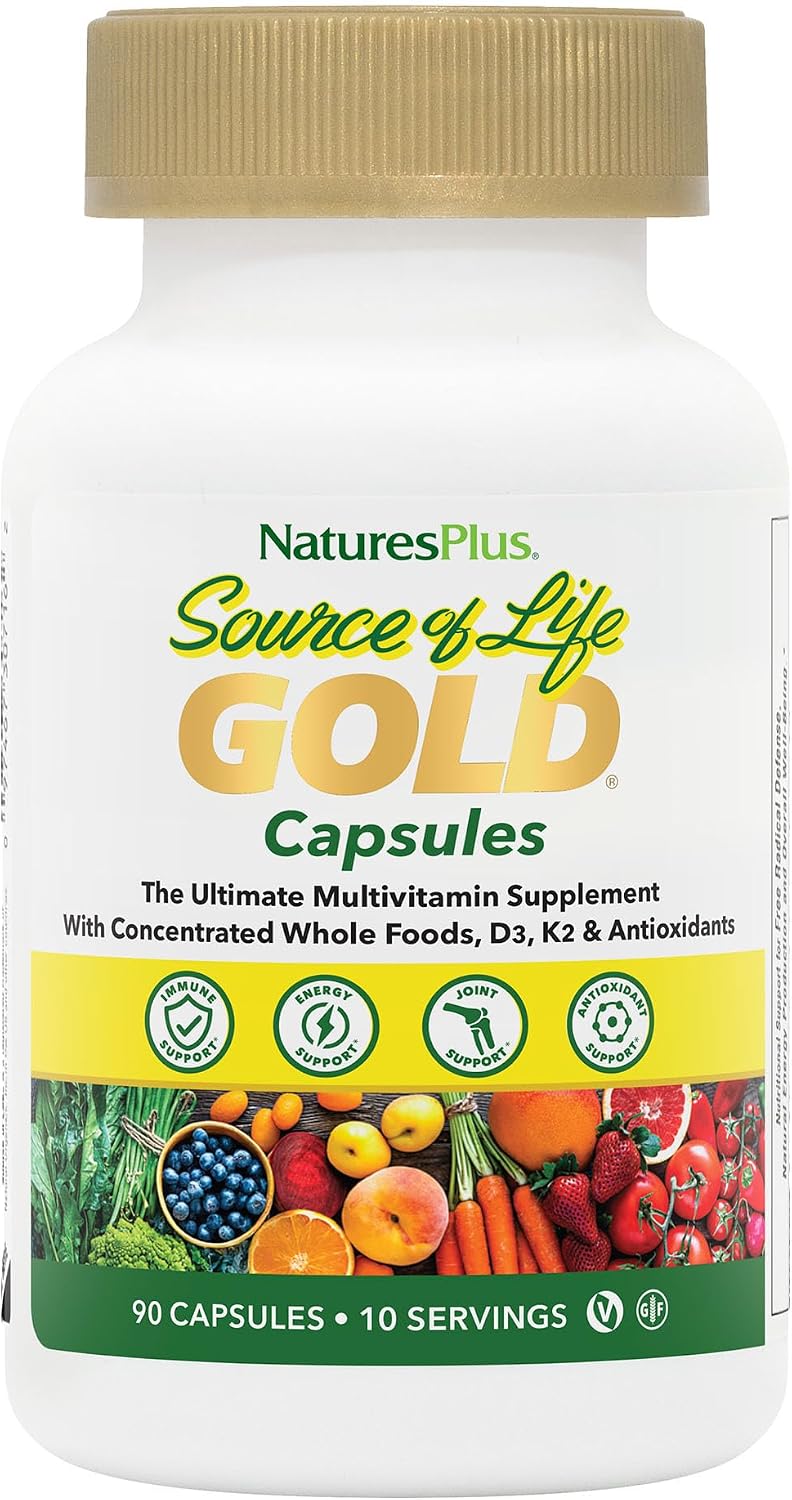 NaturesPlus Source of Life GOLD Multivitamin - 90 Vegetarian Capsules, Canadian Edition