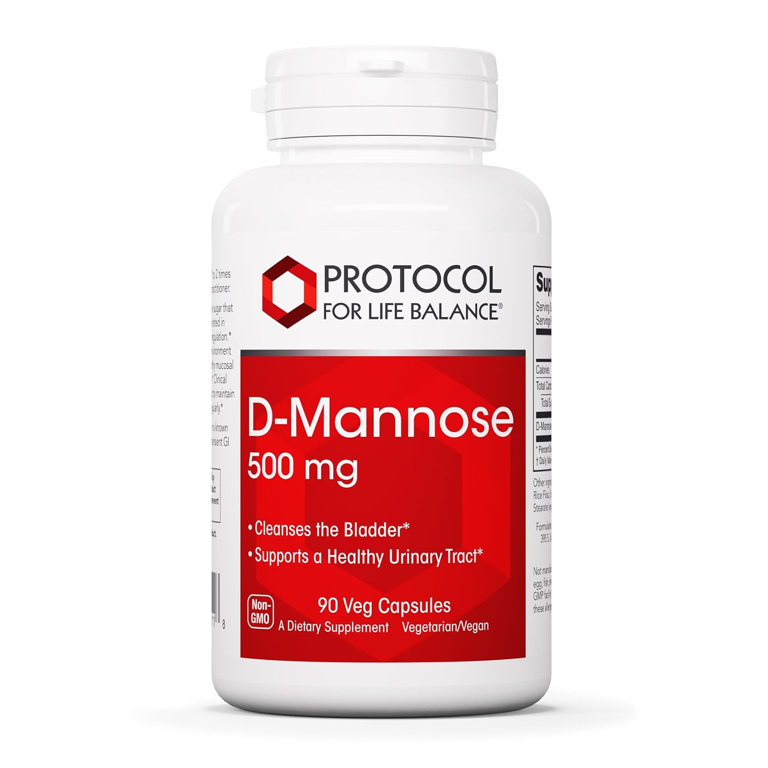 Protocol for Life Balance D-Mannose 500 mg - 90 Veg Capsules