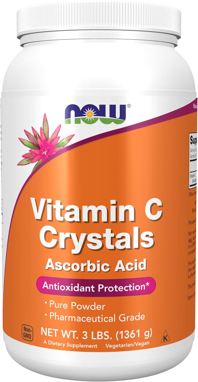 NOW Foods Vitamin C Crystals, Pure Ascorbic Acid Powder, 1 lb (454 g)