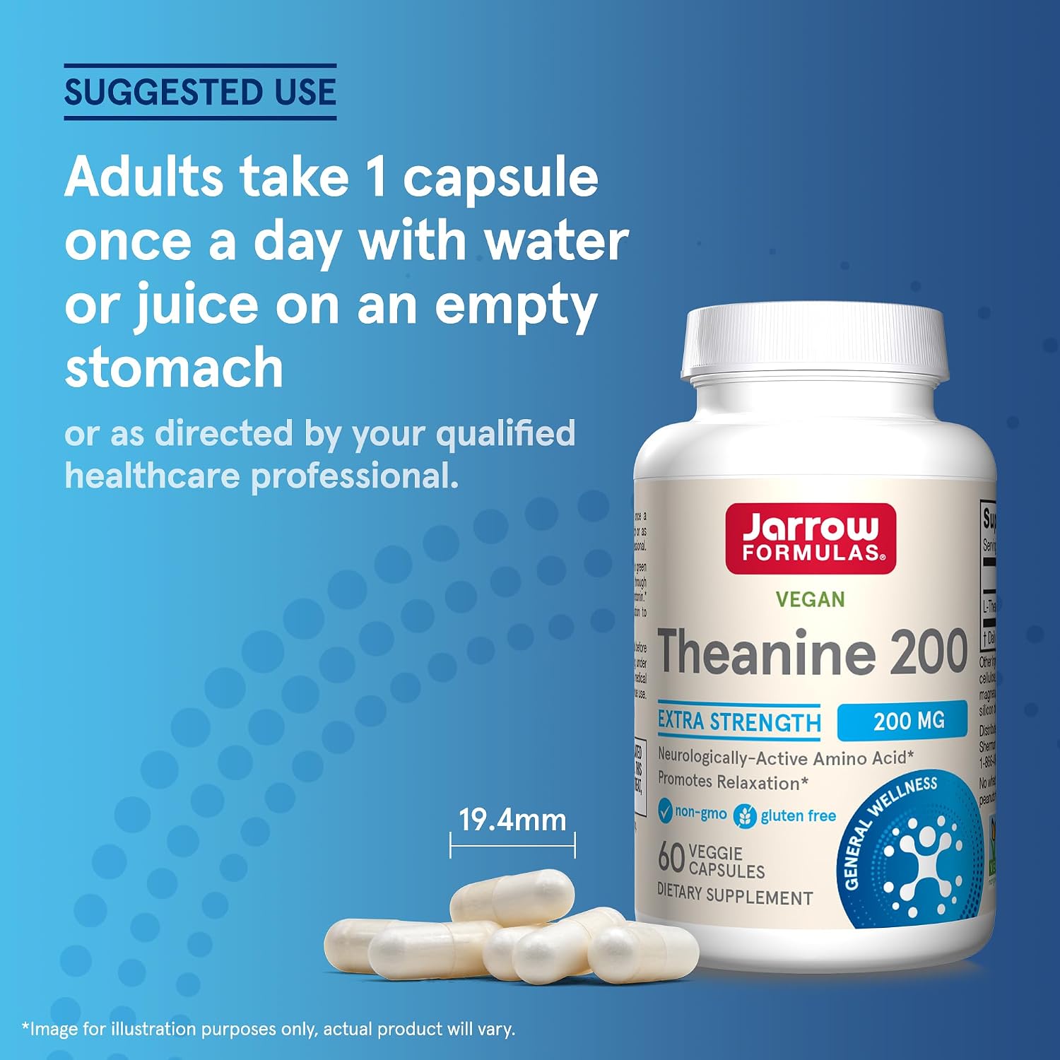 Jarrow Formulas Extra Strength L-Theanine 200 mg - 60 Veggie Capsules