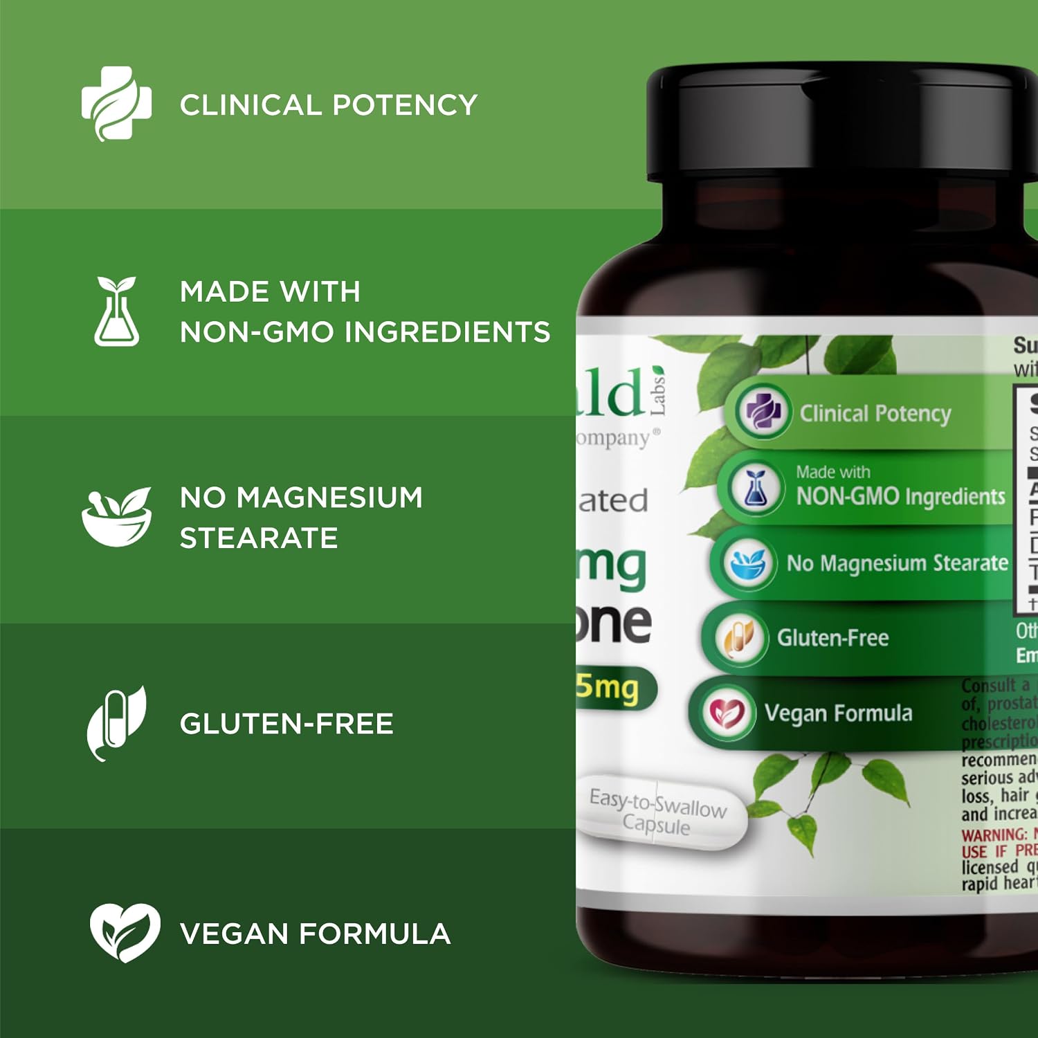 EMERALD LABS Pregnenolone 50mg with DHEA 25mg – Premium Wellness Supplement to Support Cognitive Health, Immune Response & Hormone Balance – Gluten-Free – 60 Vegetable Capsules (30-Day Supply)