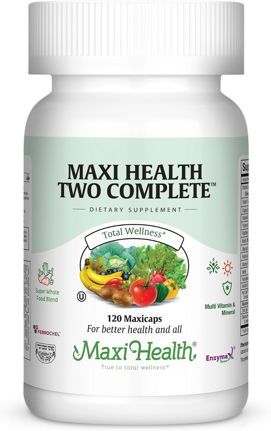 Maxi Health Multivitamin for Men and Women – Complete Daily Vitamins with Pomegranate and Green Tea – Kosher & Vegan – 180 Capsules