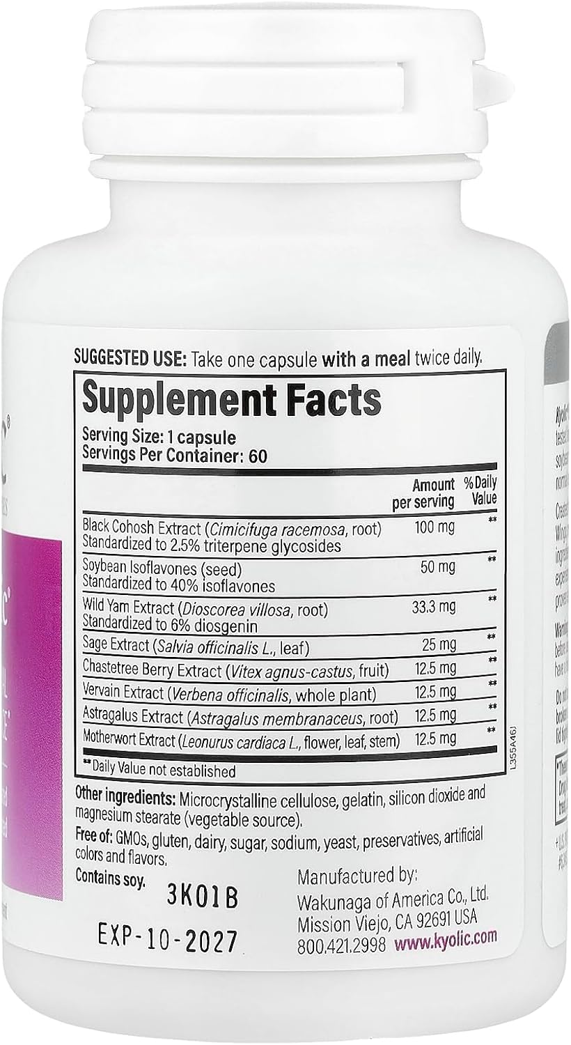 Estro Logic by Kyolic - Menopause Support with Black Cohosh & Soy Isoflavones - 60 Capsules