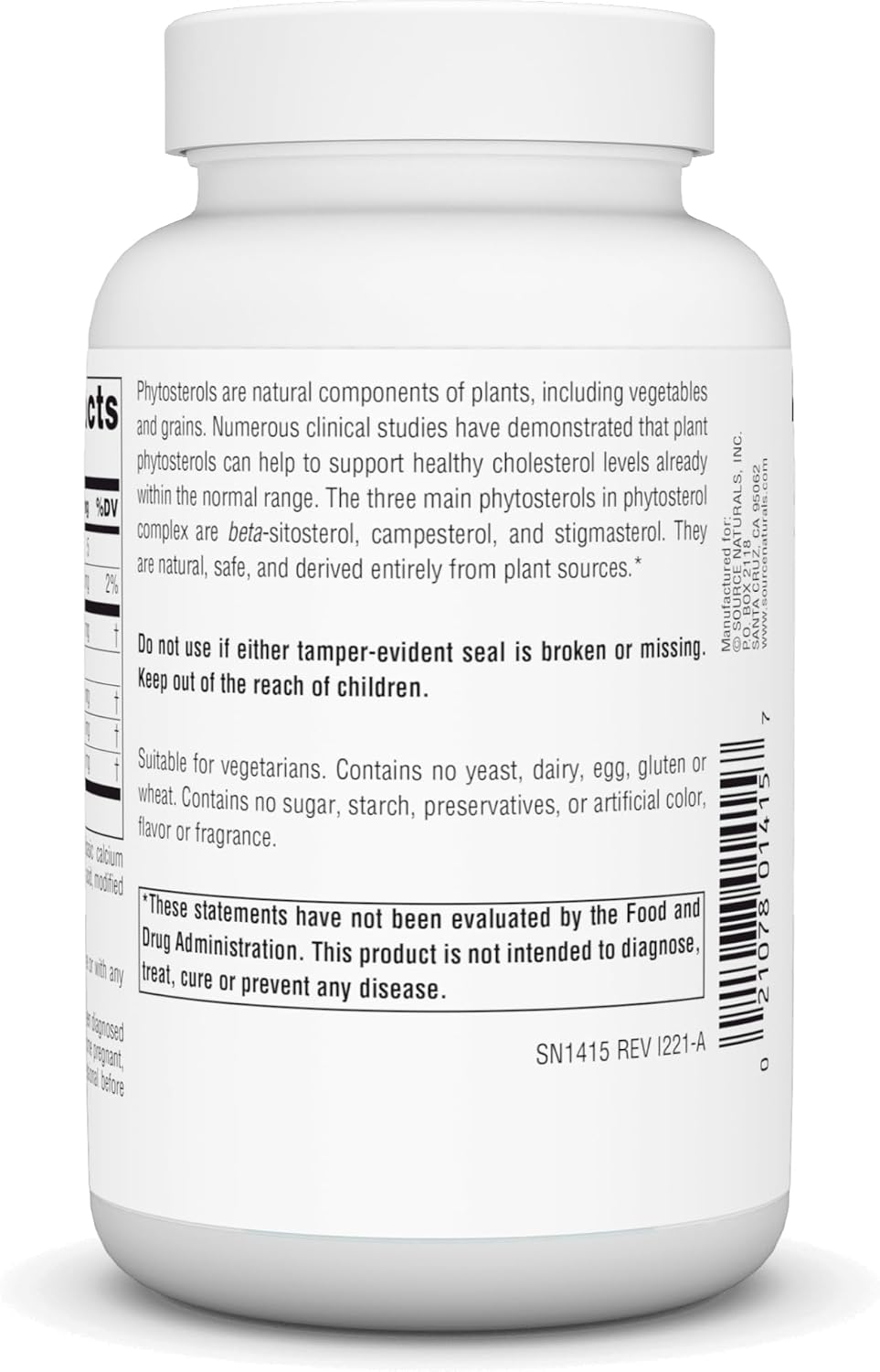 Source Naturals Mega Strength Beta Sitosterol 375 mg – 60 Tablets