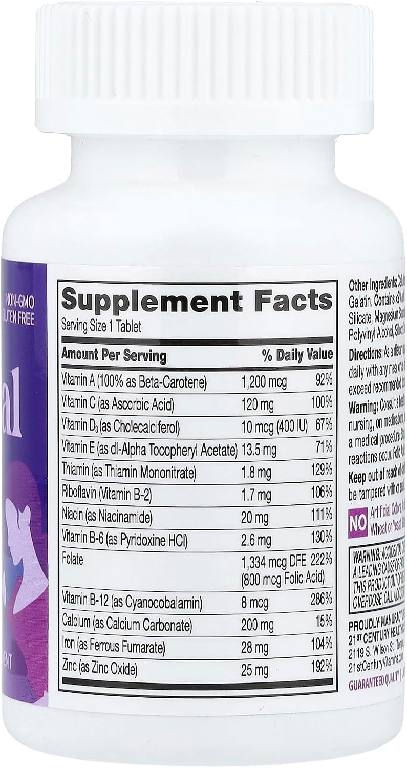 21st Century Prenatal Multivitamin Tablets, 60 Count