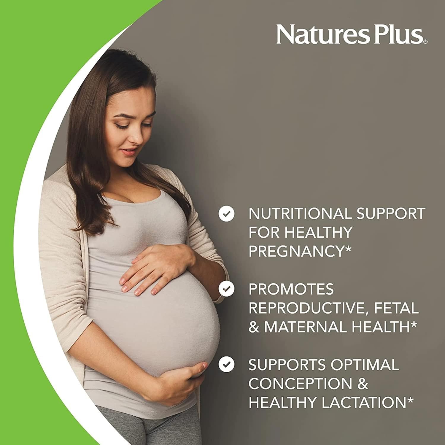 NaturesPlus Source of Life Prenatal – 180 Tablets – Multivitamin & Mineral Supplement with Iron – Nutritional Support for Pregnancy – Gluten Free, Vegetarian – 90 Servings