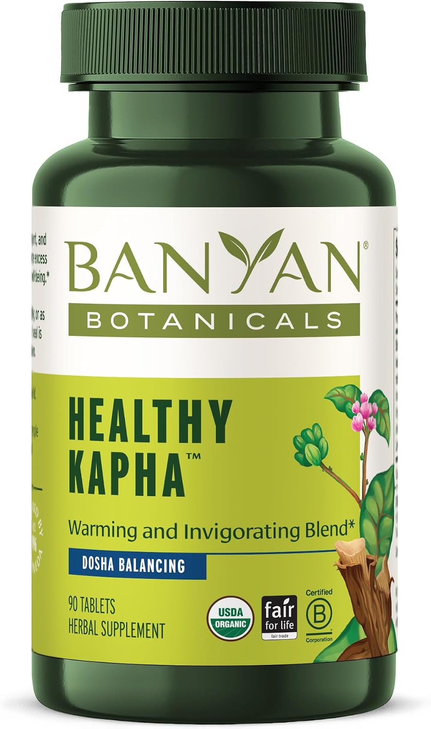 Banyan Botanicals Organic Healthy Kapha – Warming & Invigorating Herbal Supplement – 90 Tablets - görsel 1