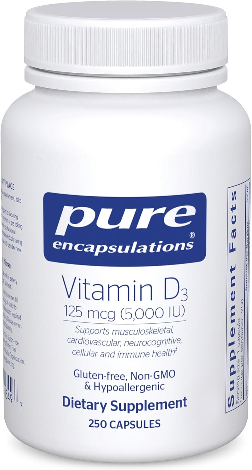 Pure Encapsulations Vitamin D3 125 mcg (5,000 IU) - 60 Capsules