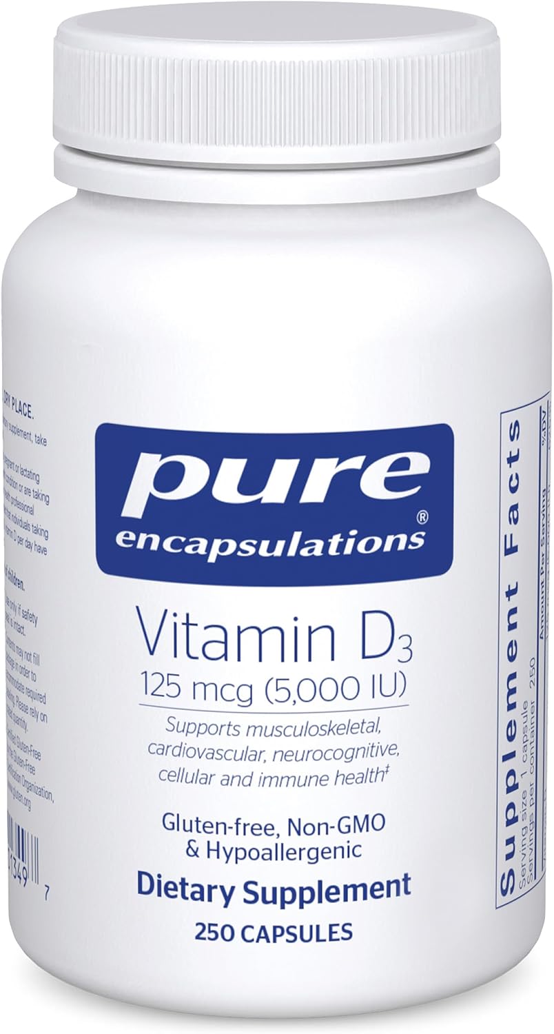 Pure Encapsulations Vitamin D3 125 mcg (5,000 IU) - 250 Capsules