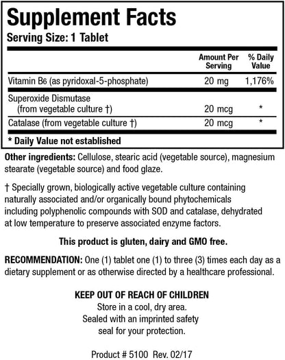 Biotics Research B6 Phosphate – Biologically Active Vitamin B6 (P-5-P) – 100 Tablets