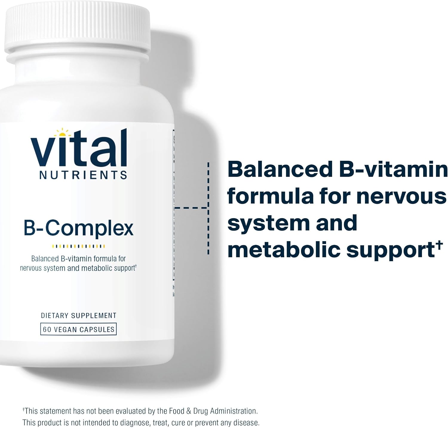 Vital Nutrients Vitamin B-Complex - Vegan High-Potency Methylated B Complex Vitamins - 60 Capsules