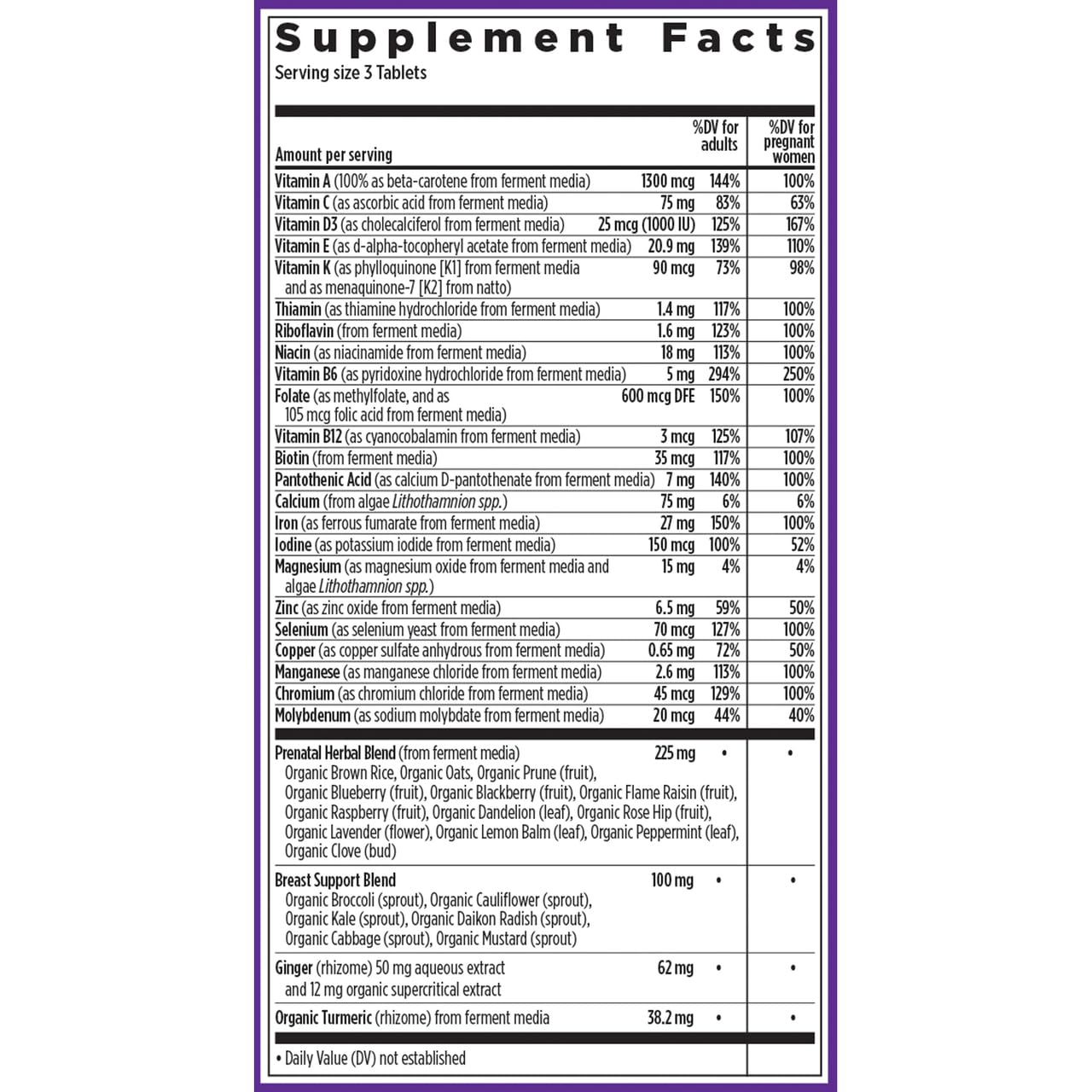 Perfect Prenatal Multivitamin - 96 Tablets