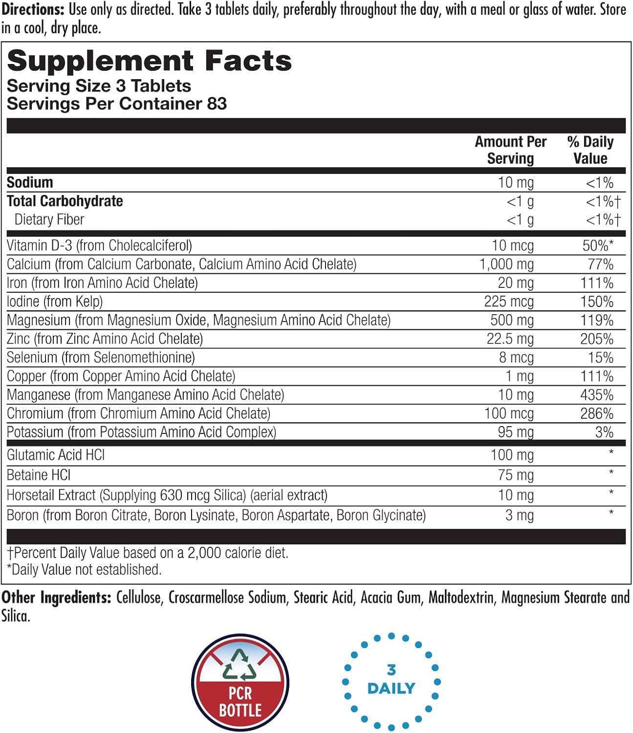 KAL Amino Max, Amino Acids & Multi-Mineral Complex with Chelated Minerals, 250 Tablets
